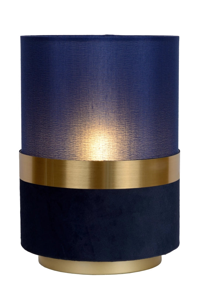 Lampada da tavolo lino blu oro E14 Lucide Extravaganza