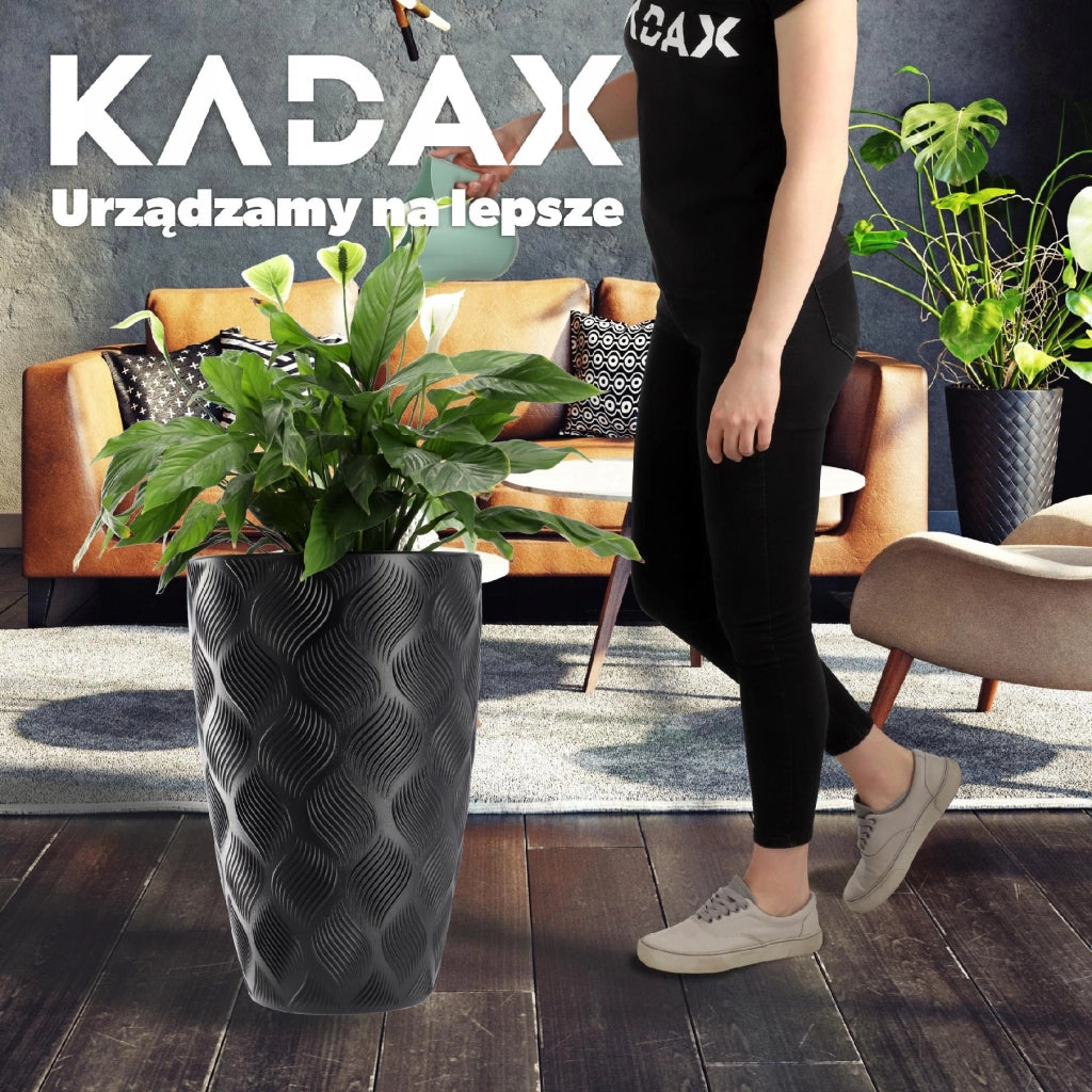 Vaso da fiori KADAX con inserto 58 cm, copertura per vaso da fiori in plastica alta