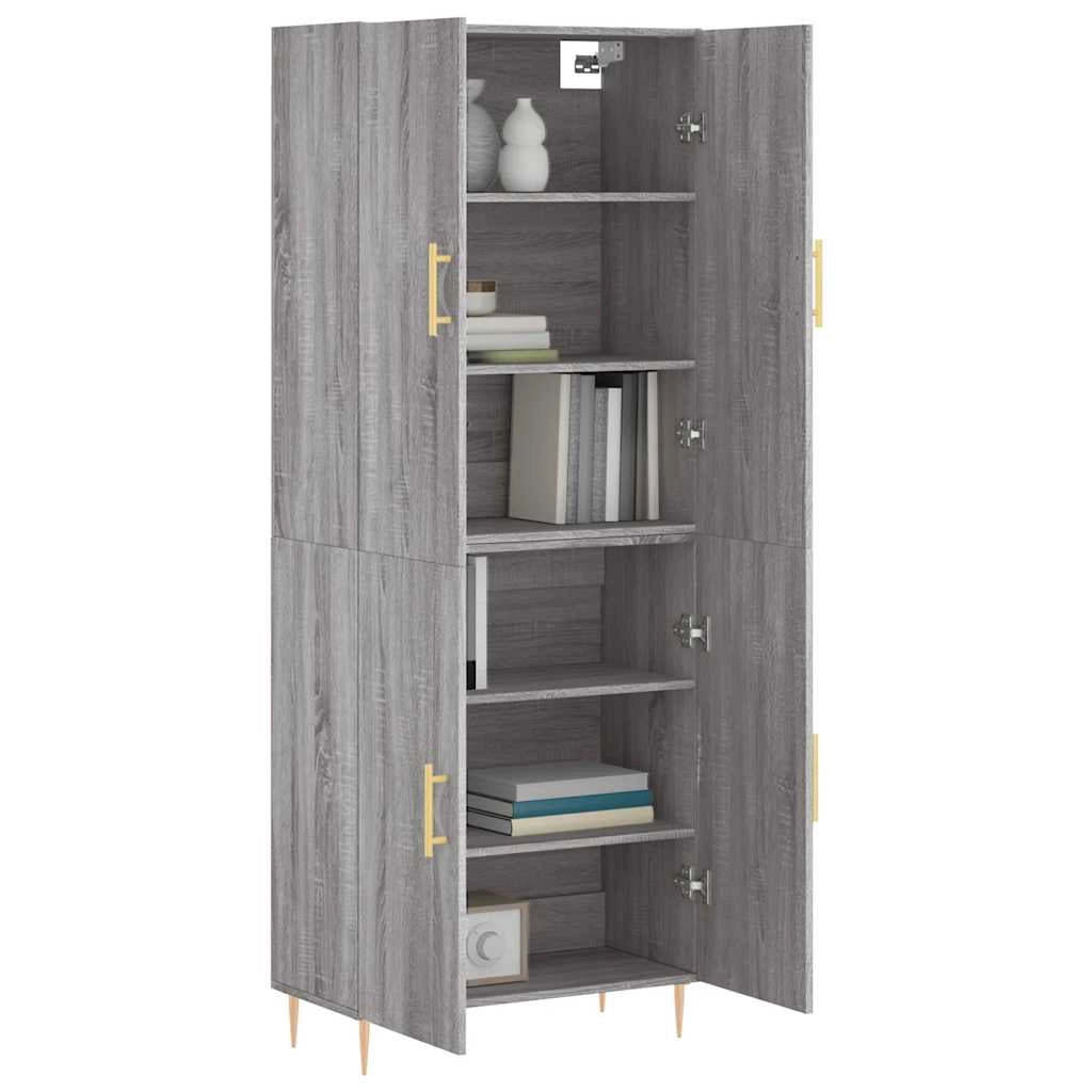 Credenza Grigio Sonoma 69,5x34x180 cm in Legno Multistratocod mxl 125454