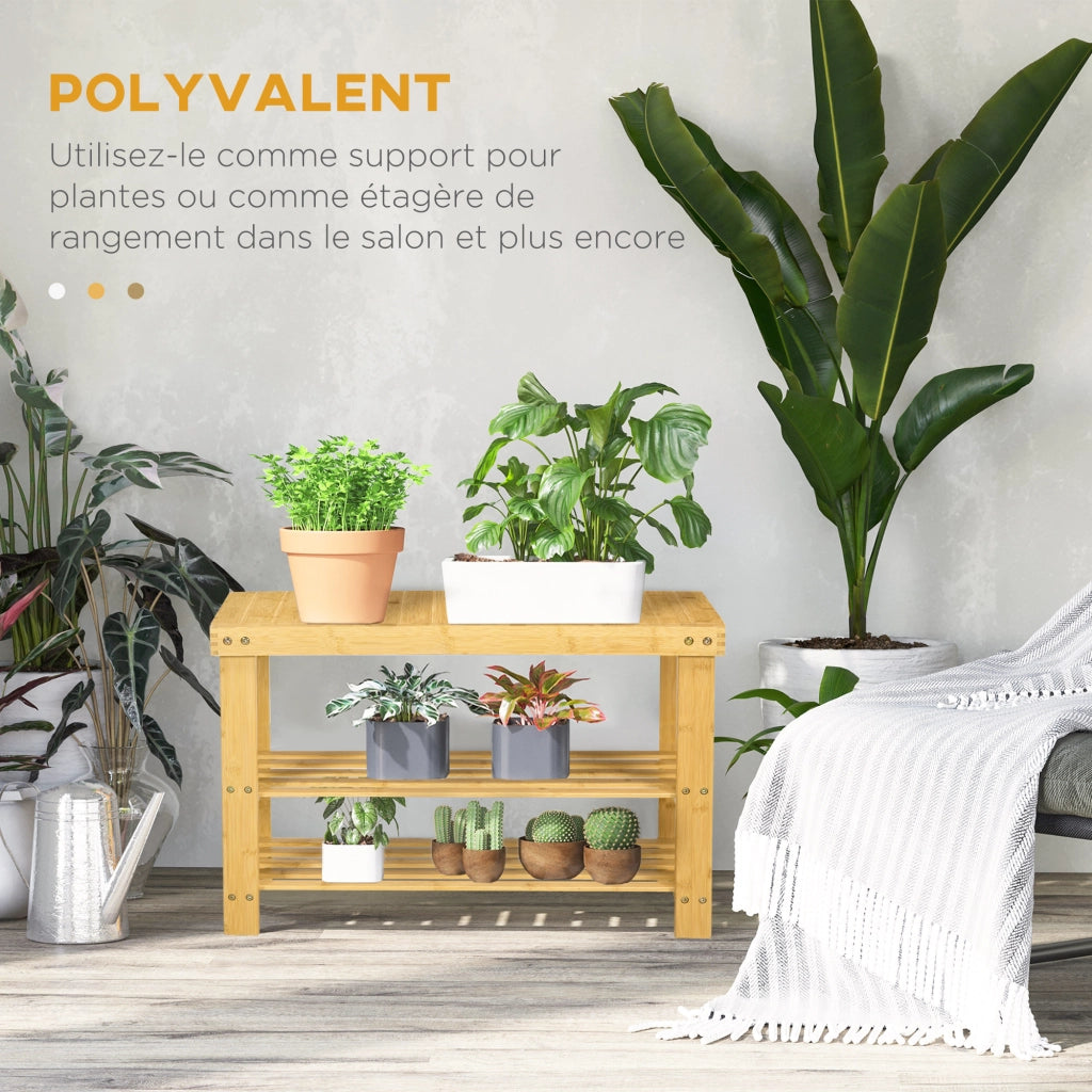 Panca con scarpiera in bamb¨´ ¨C zephmum ¨C 70x28x45 cm