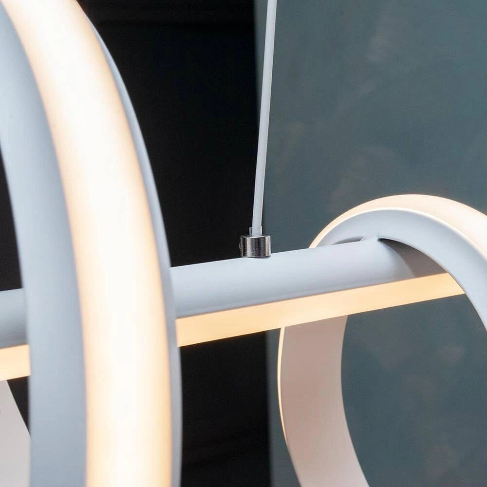 Trade Shop - Lampadario Led 60 Watt Lampada Twist Bianco Stilizzato Tecnologia Cct 3000k-6500k A68-b3c -