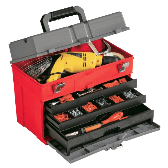 Plano 18551zr professional line 855 cassetta portautensili box con 3 cassetti 16/32 scomparti