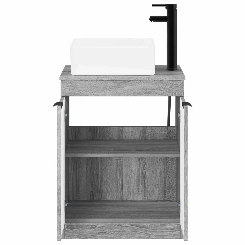 Set di mobili per il bagno Sonoma grigio Legno ingegnerizzato 3404228