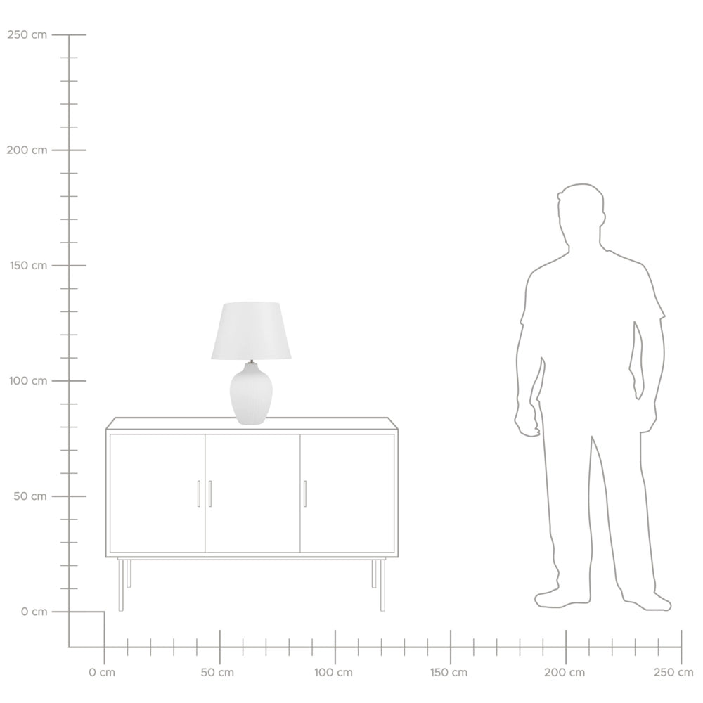 Lampada da Tavolo in Ceramica Bianca 52 cm Paralume Impero Comodino Soggiorno Camera da Letto Illuminazione Stile Retrò