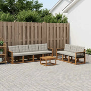 Set di divani da esterno 8 pcs Naturale e Grigio Chiaro 3381823