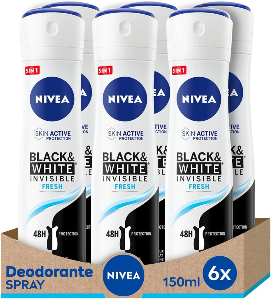 NIVEA SET 6 PZ DEODORANTE SPRAY 150ML BLACK & WHITE FRESH