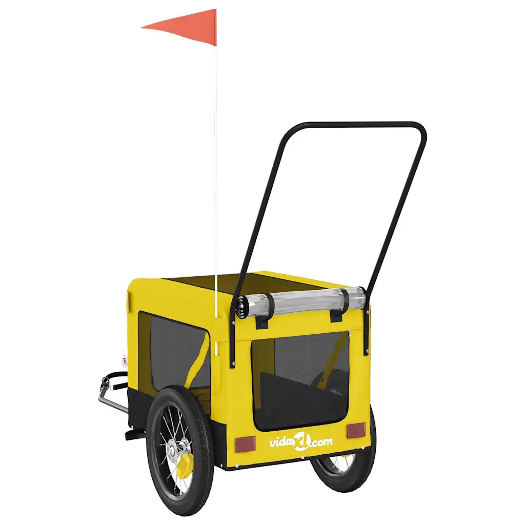 Rimorchio da Bici per Animali Giallo e Nero Oxford e Ferro CFW5434241