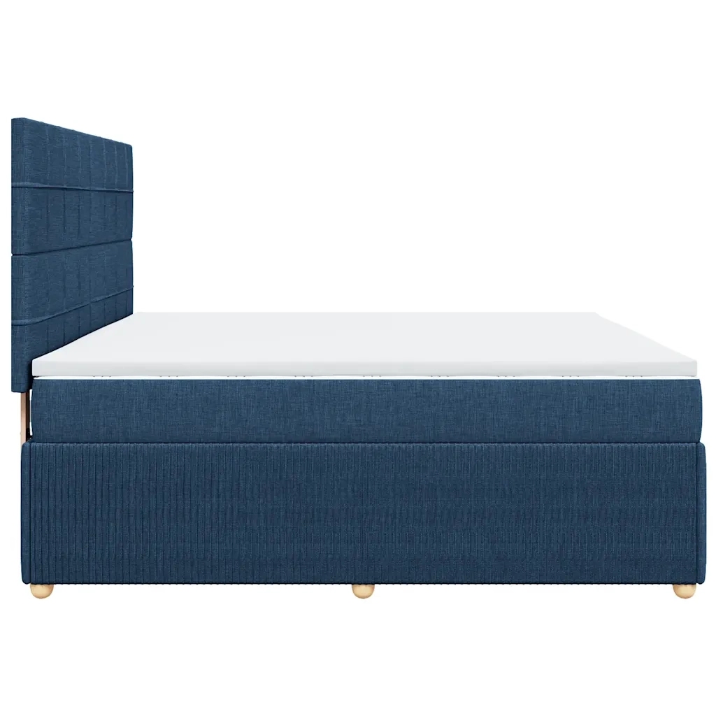 vidaXL Giroletto a Molle con Materasso Blu 180x200 cm in Tessuto