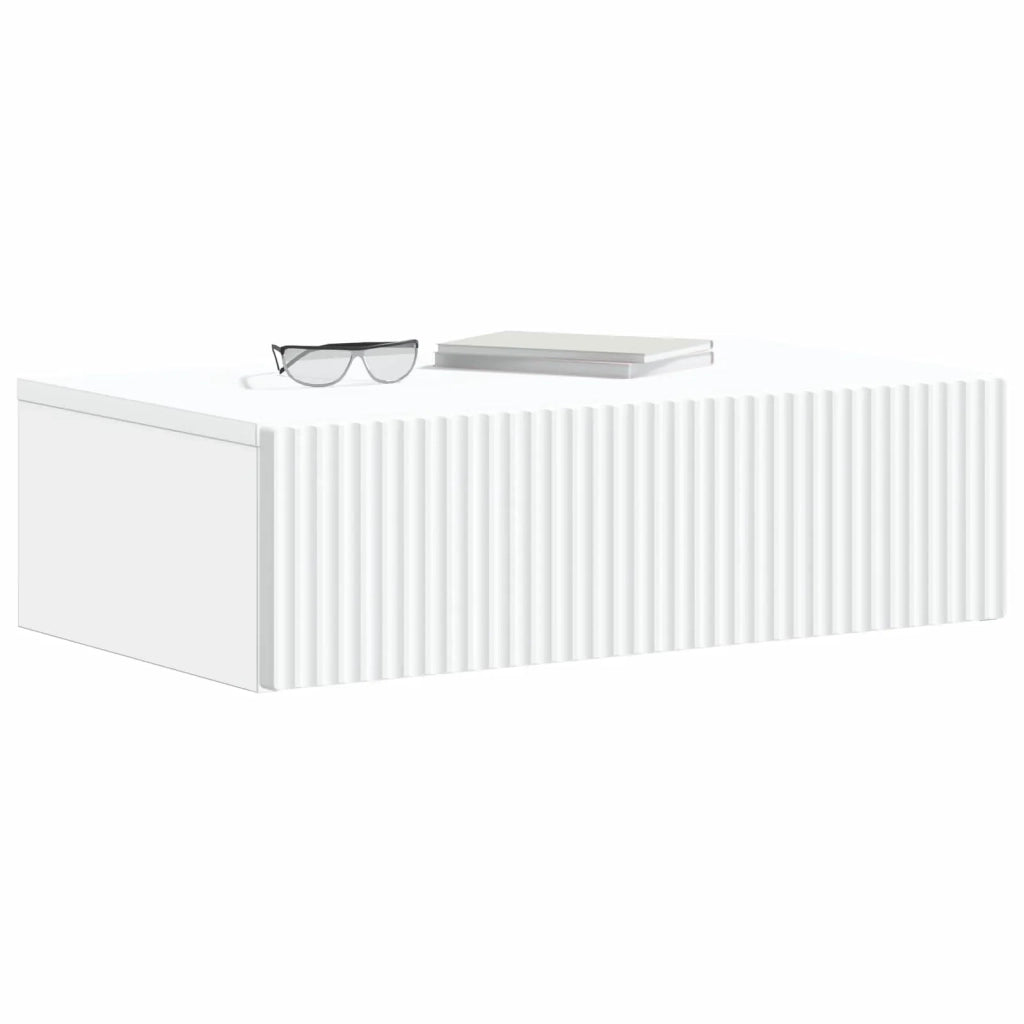 Tavolino da Parete Laterale Bianco 59 x 34,5 x 17 cm 898485