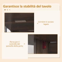 Tavolo Pieghevole con 2 Ribalte Ovale, Consolle Salvaspazio in Legno, Marrone