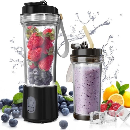 Blender Portatile da Viaggio - "Mixatore Mini Portatile per Smoothie e Shakes con Capacità 500ml e Batteria 4000mAh!
