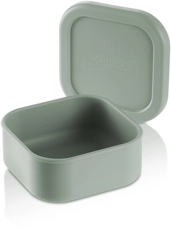 Lunchbox Piccola con contenitori di stoccaggio in siliconi a base di platina, resistente alle abrasioni, termoisolante, impermeabile, resistente al lavastoviglie (verde)