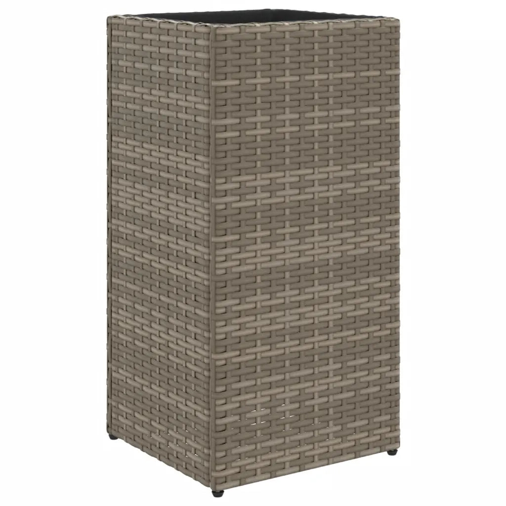 Fioriera | Cassetta per fiori | Vaso da Giardino Grigia 30x30x60 cm in Polyrattan