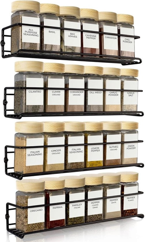 Organizzatore di spezie - risparmia spazio - set da 4 - ideale per cucine