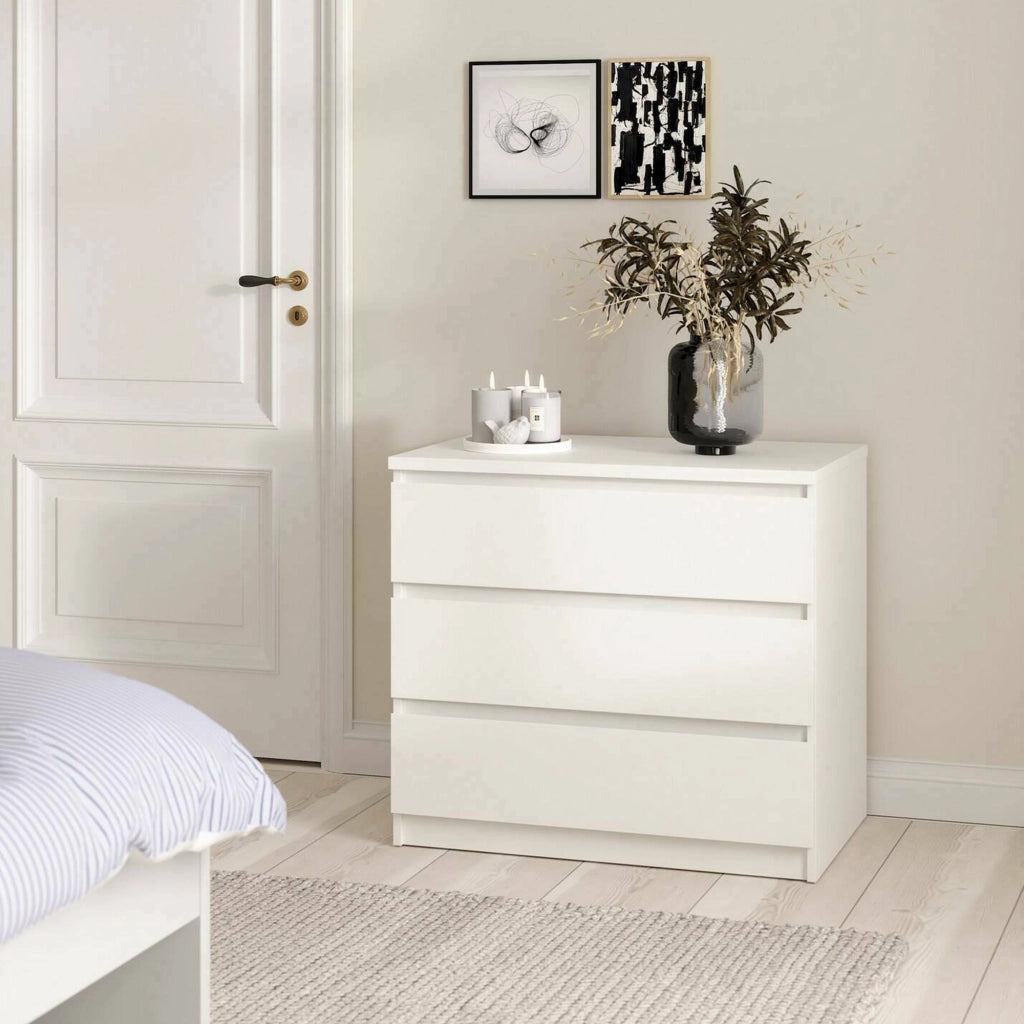 Cassettiera Artic, Settimino multiuso, Comò camera da letto, Mobile con cassetti, 77x50 h70 cm, Bianco