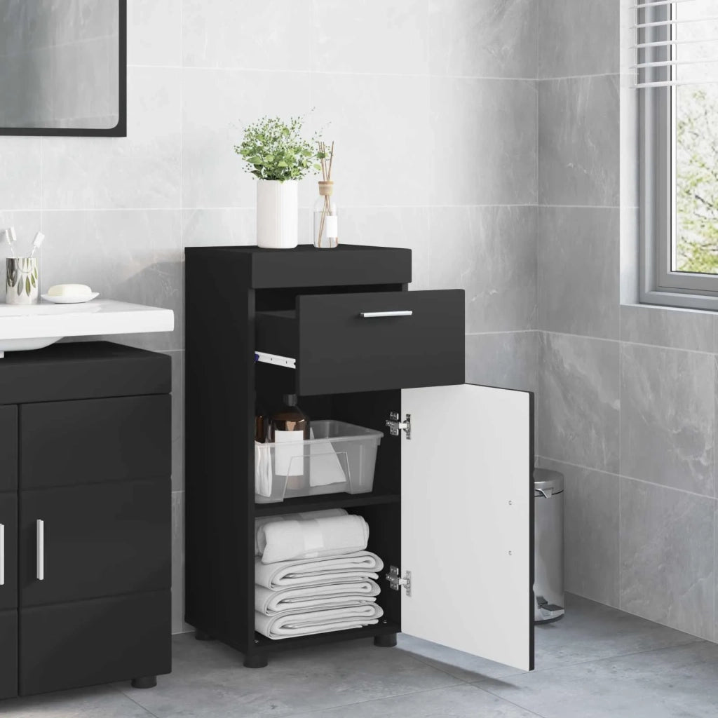 Set di Armadi da Bagno TULUM Nero 37 x 31,5 x 82 cm 880342