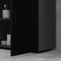 Mobile Sotto Lavabo Bagno 2 Ante 60x30x60 cm in Legno Nero