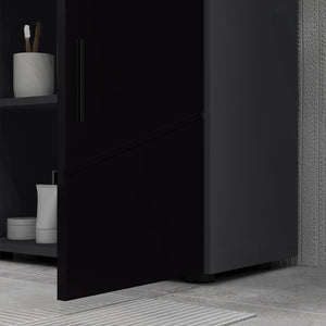 Mobile Sotto Lavabo Bagno 2 Ante 60x30x60 cm in Legno Nero