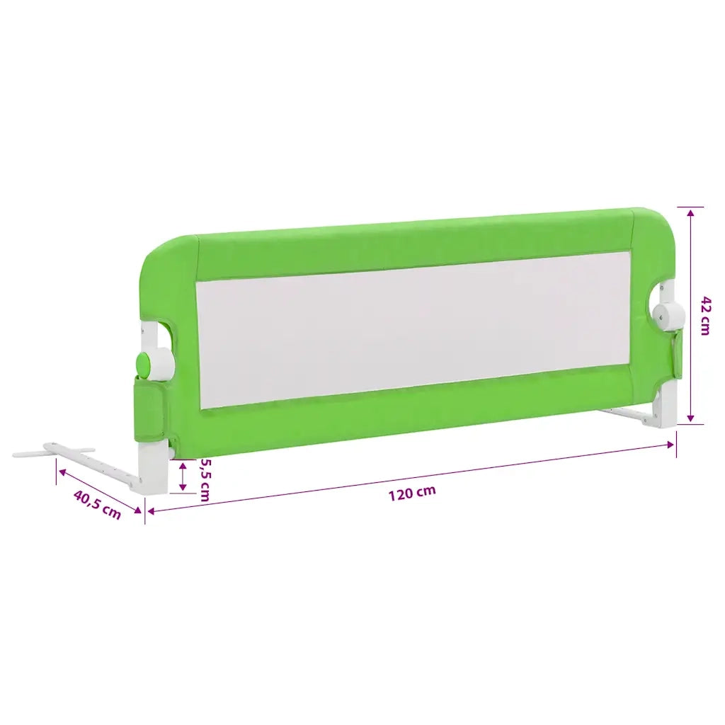 Sponde Letto di Sicurezza Bambini Verde 120x42cm Poliestere 10168