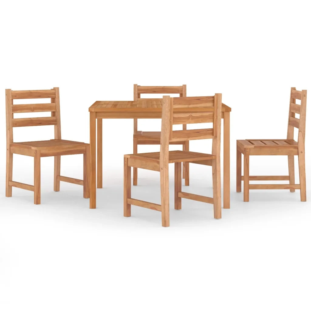 Set da Pranzo per Giardino 5 pz in Legno Massello di Teak 3157180