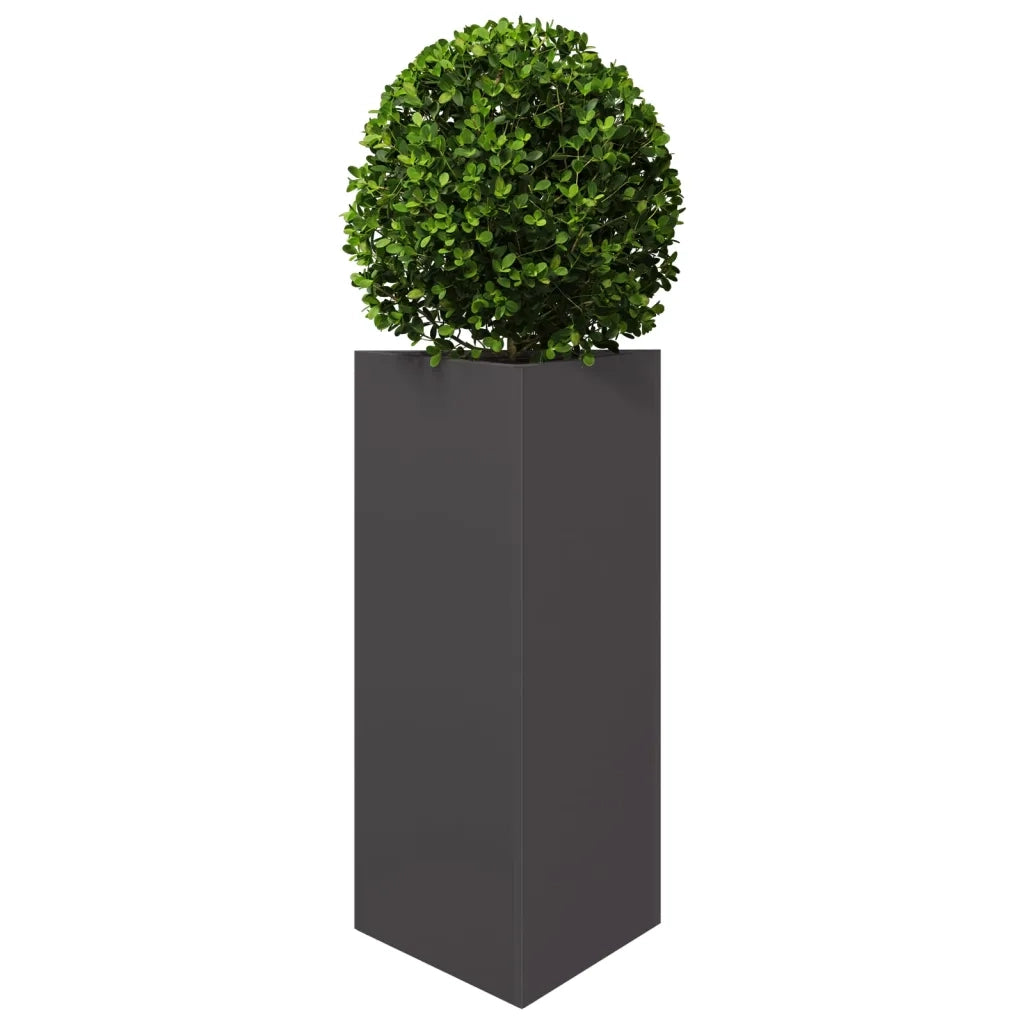 Fioriere da Giardino 2 pz Nere Triangolari 40x34,5x75cm Acciaio 851158