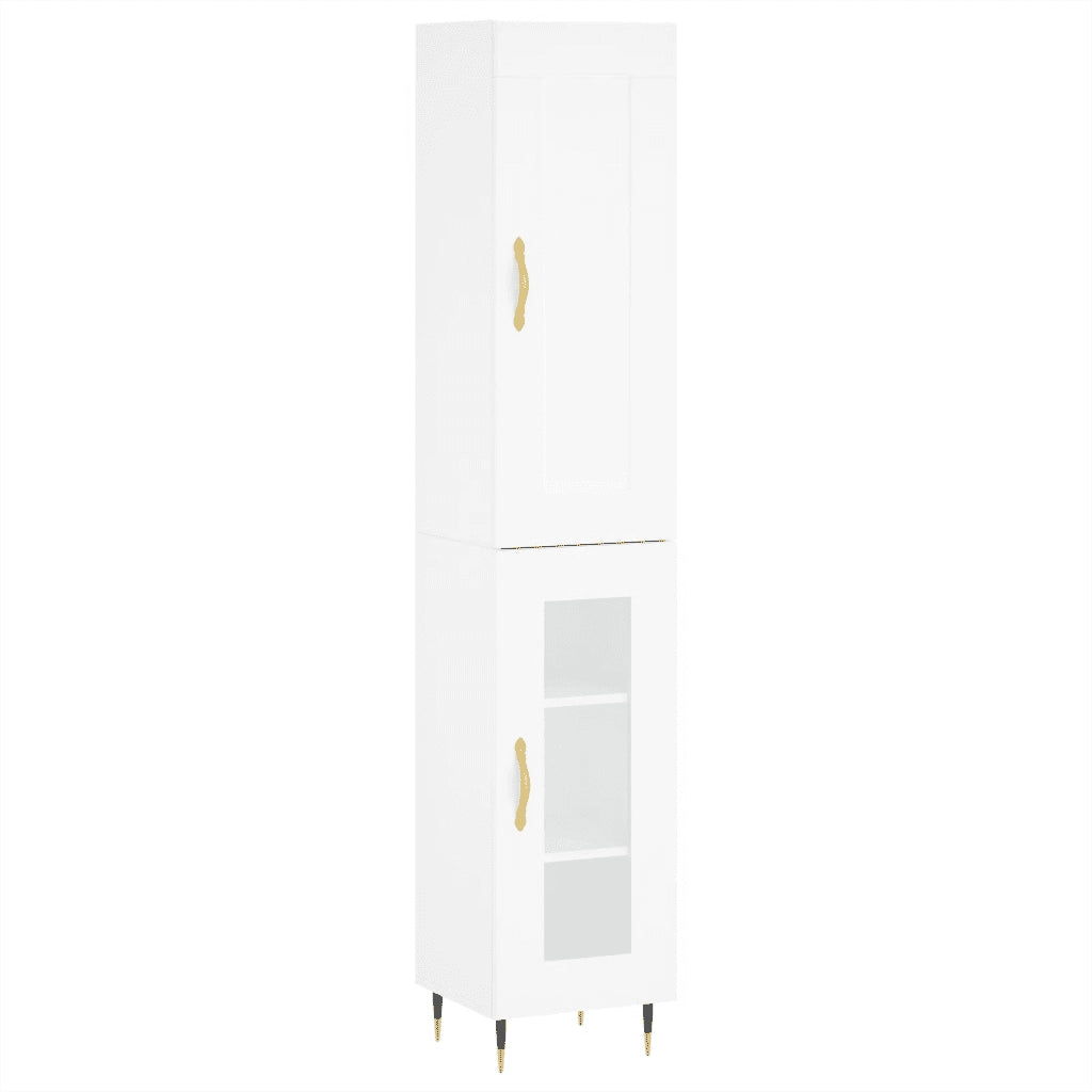 Credenza Bianca 34,5x34x180 cm in Legno Multistrato 3200369