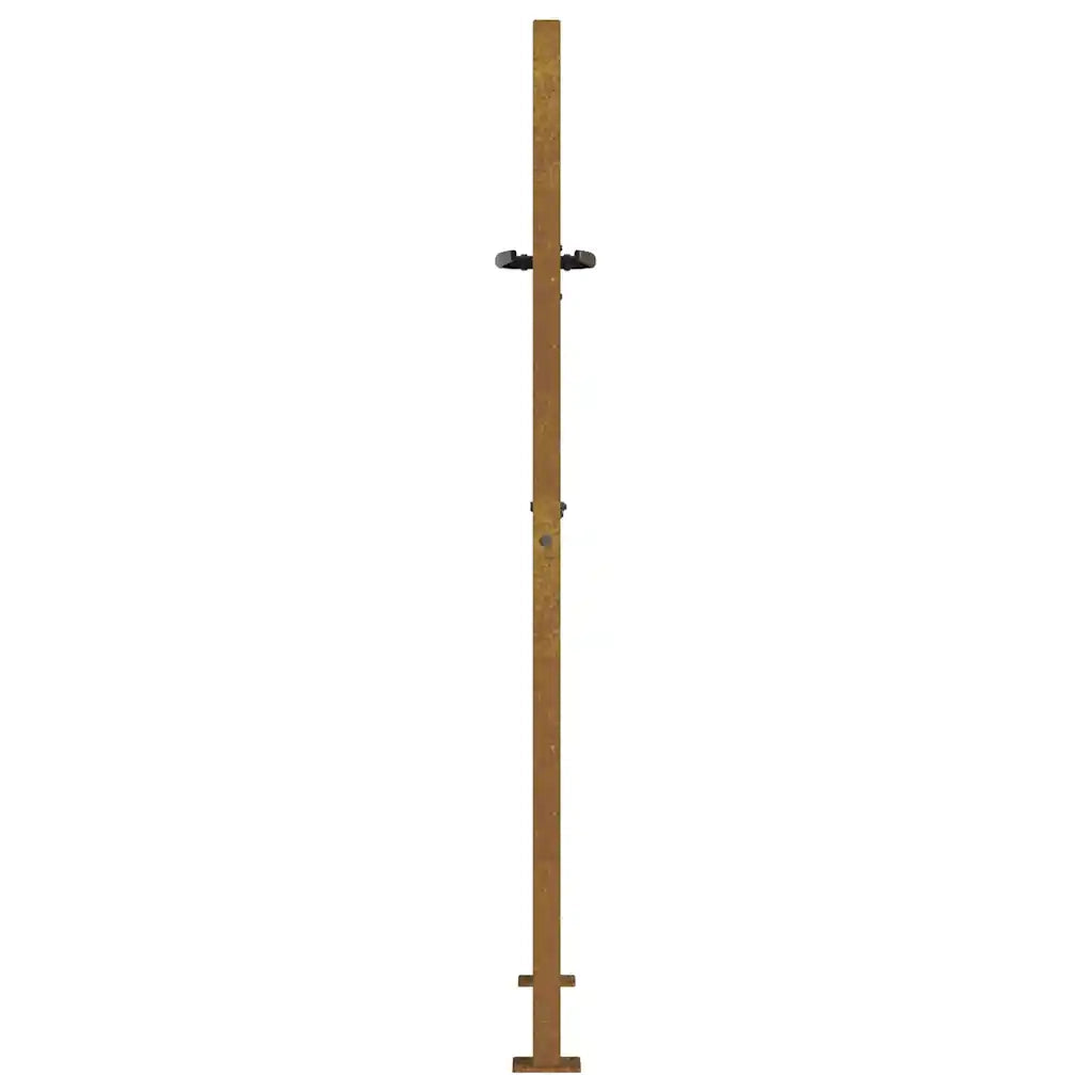 Cancello da giardino 100x125 cm in acciaio Corten con design erba 153174