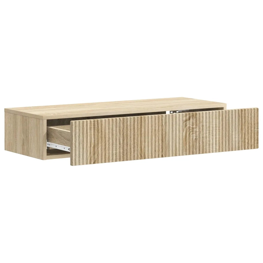 Tavolino da Parete Laterale Rovere Sonoma 87,5 x 34,5 x 17 cm