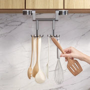 Keukenreling 360° Draaibaar con Zuignap e 12 Haken, Supporto per Accessori da Cucina Zelfklevend, Regolabile in 3 Modi, Cucina Leiste Senza Forare