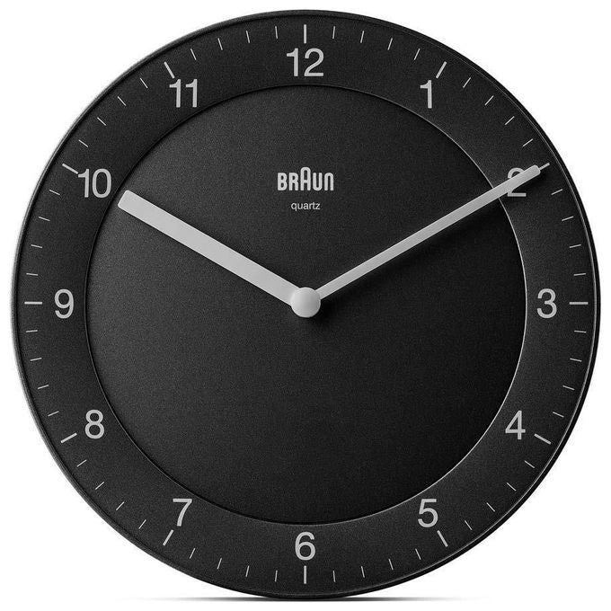 BRAUN 67076 BC 06 B Orologio da Parete al Quarzo Forma Circolare Quadrante Nero colore Nero