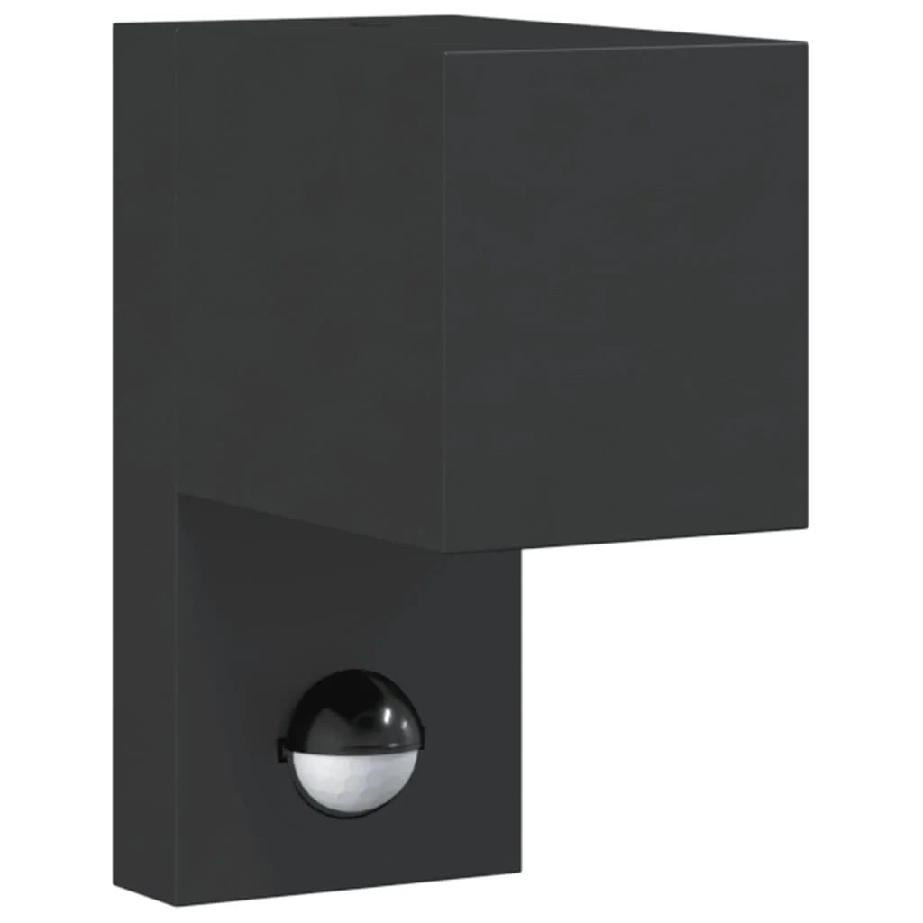 Applique da esterno con sensore di movimento 7 x 12 x 15 cm alluminio nero 02_0056620