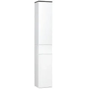kleankin Mobile Bagno con Ripiano Regolabile, 2 Ripiani Chiusi e un Cassetto in Legno, 30x28x180 cm, Bianco