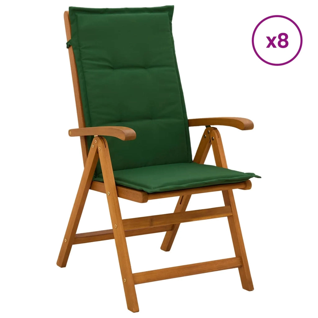 Sedie da giardino reclinabili 8 pz Naturale 3434481