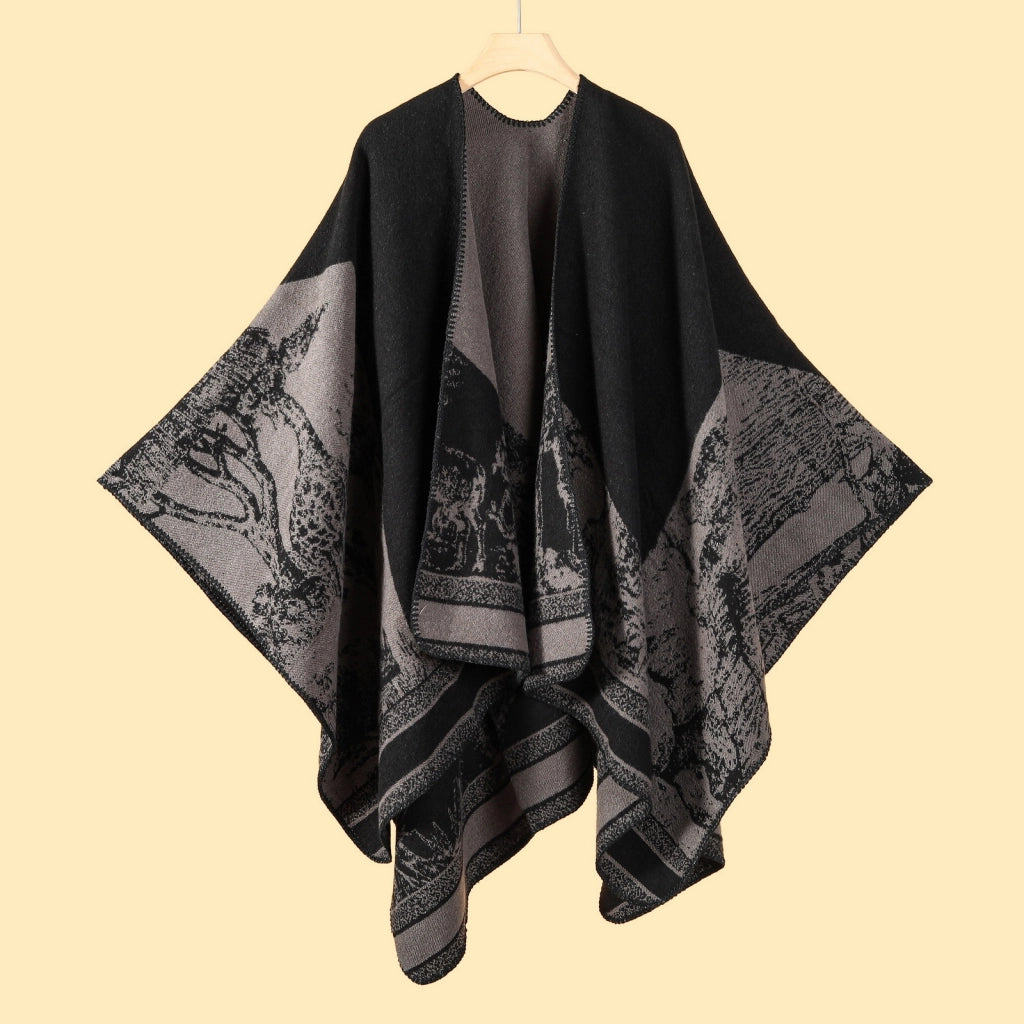 Sciarpa grande, semplice ma sofisticata, in stile etnico delle praterie, mantella, sciarpa in cashmere
