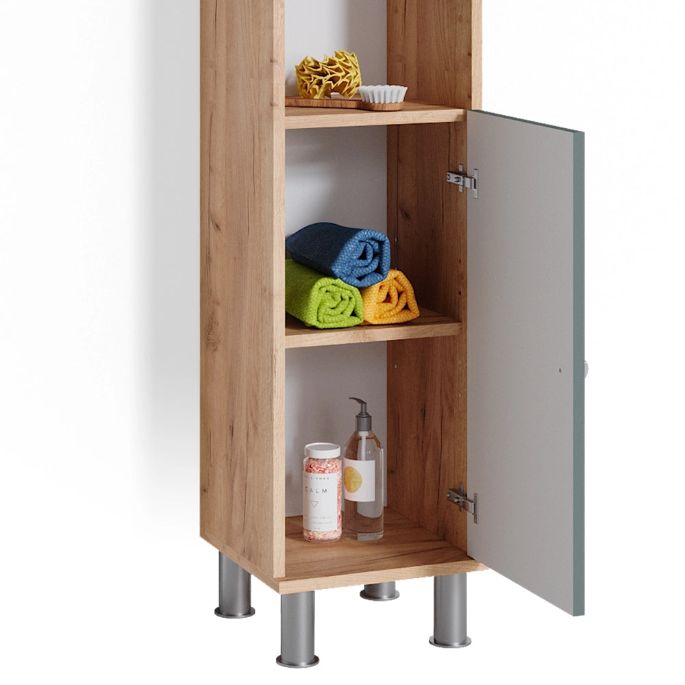 Vicco Set mobili bagno Verde 3 parti, con colonna