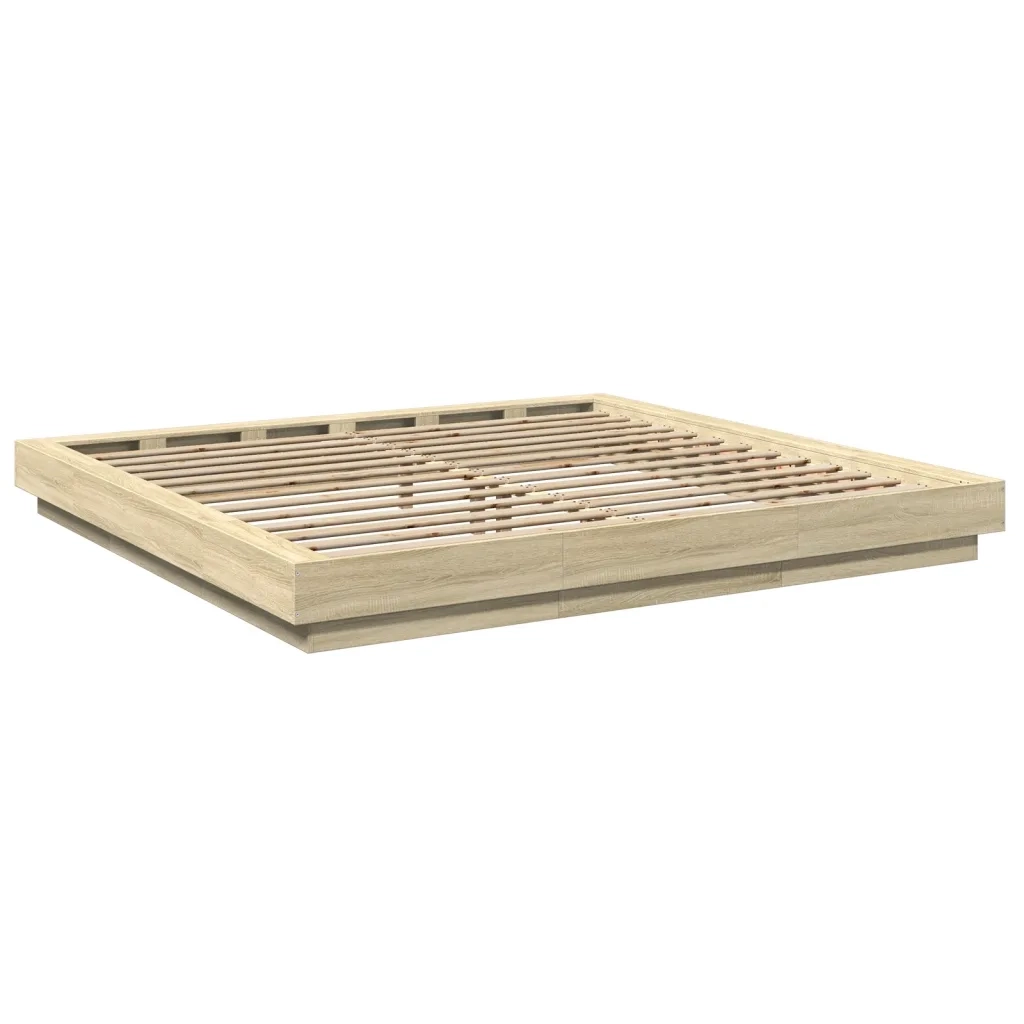 Giroletto-Struttura Letto Rovere Sonoma 200x200 cm in Legno Multistrato 131771
