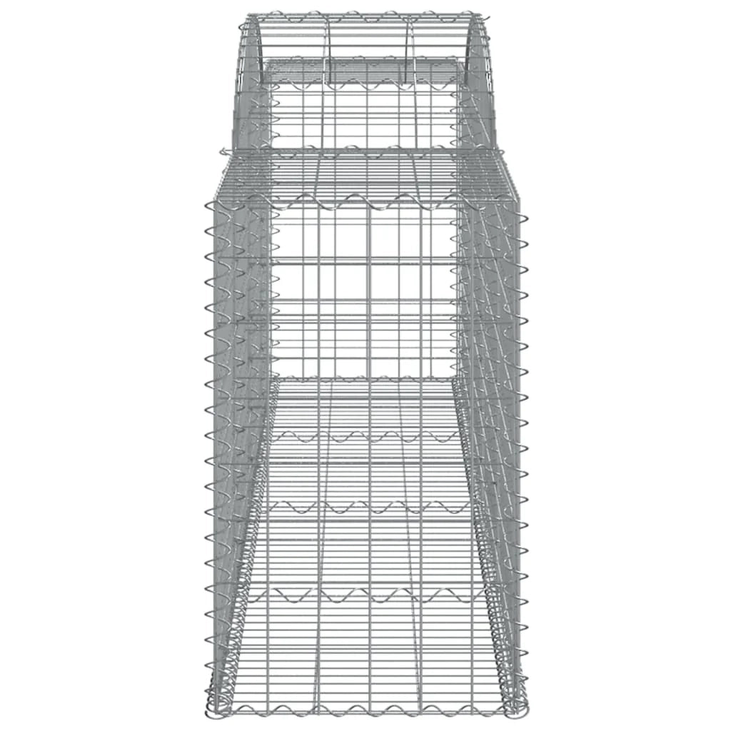 Cestini gabbioni recinzione a gabbia muro di contenimento ad arco 20 pezzi 300 x 50 x 80/100 cm ferro zincato argento 02_0040629