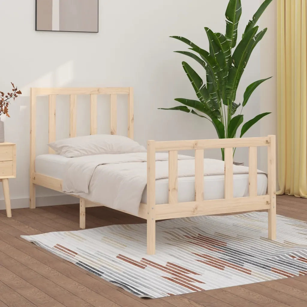 Giroletto-Struttura Letto in Legno Massello 90x190 cm Single 499913