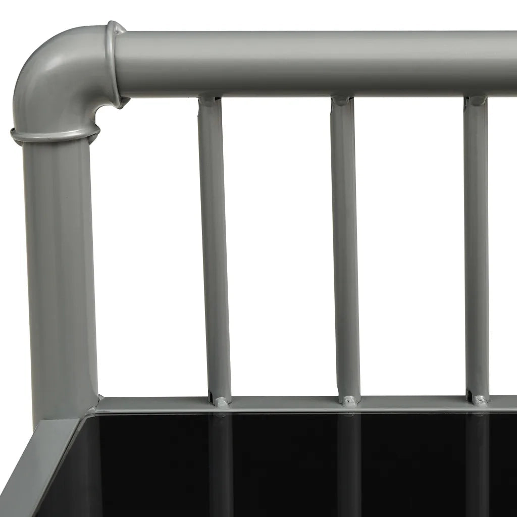 Set di 2 Comodini | Armadio da Notte | Mobiletto da notte Grigio e Nero in Metallo e Vetro