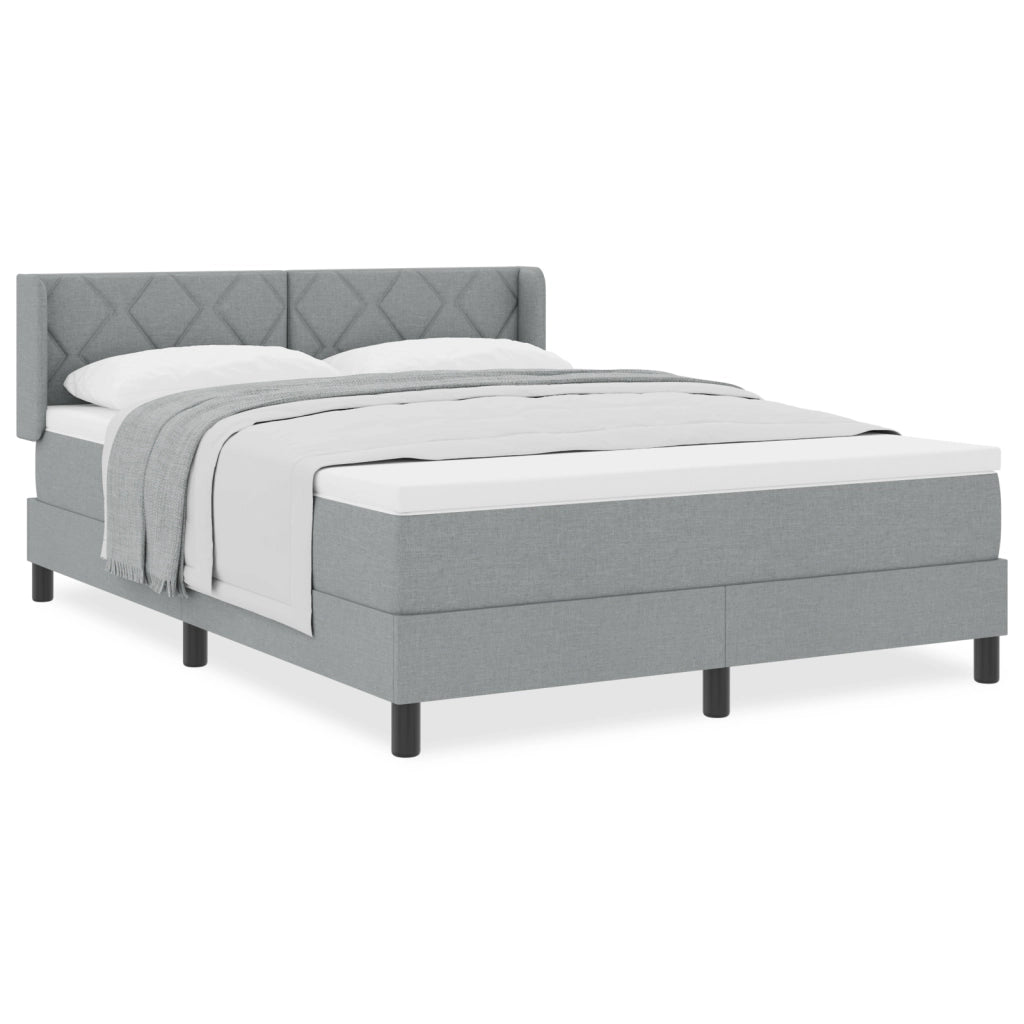 Letto a Molle  con Materasso Grigio Chiaro 160x200 cm in Tessuto