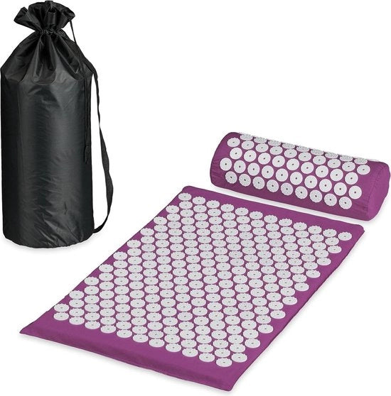 Matressa con cuscino - Matressa con acupressione circa 8000 punti di pressione - Inclusa borsa di trasporto - Blu/bianco