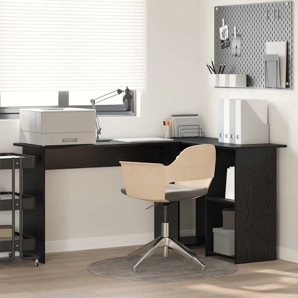 Scrivania Rovere Nero 142 x 102 x 73 cm Legno multistrato 869291