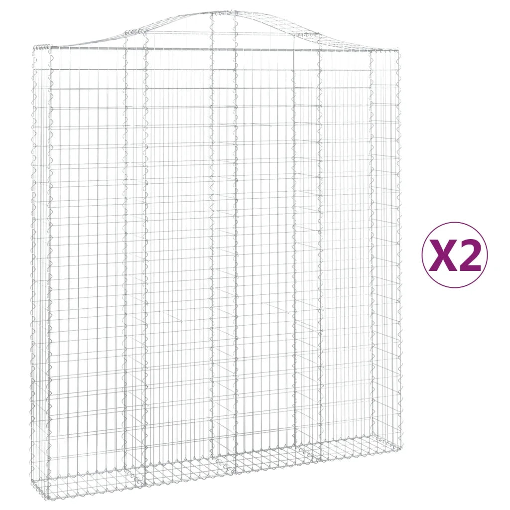 Cesti Gabbioni ad Arco 2 pz 200x30x220/240 cm Ferro Zincato 3145556
