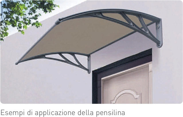 Pensilina Tettoia in Policarbonato Alveolare 100x80 cm Masi Trasparente