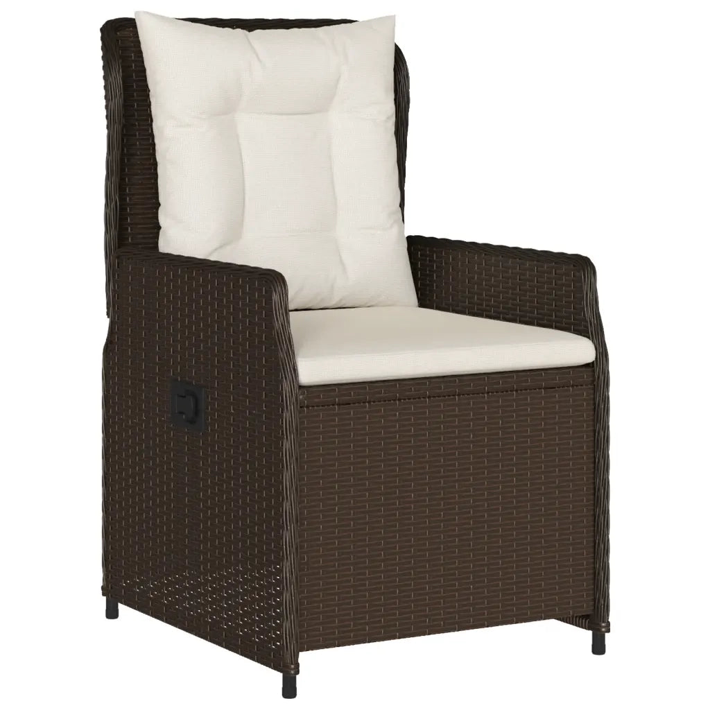 Set da Pranzo da Giardino 5pz con Cuscini in Polyrattan Marronecod mxl 93175