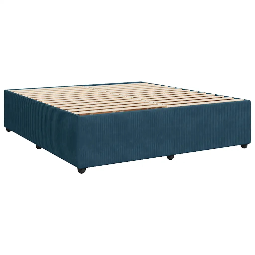 Giroletto a Molle con Materasso Blu Scuro 180x200 cm in Velluto