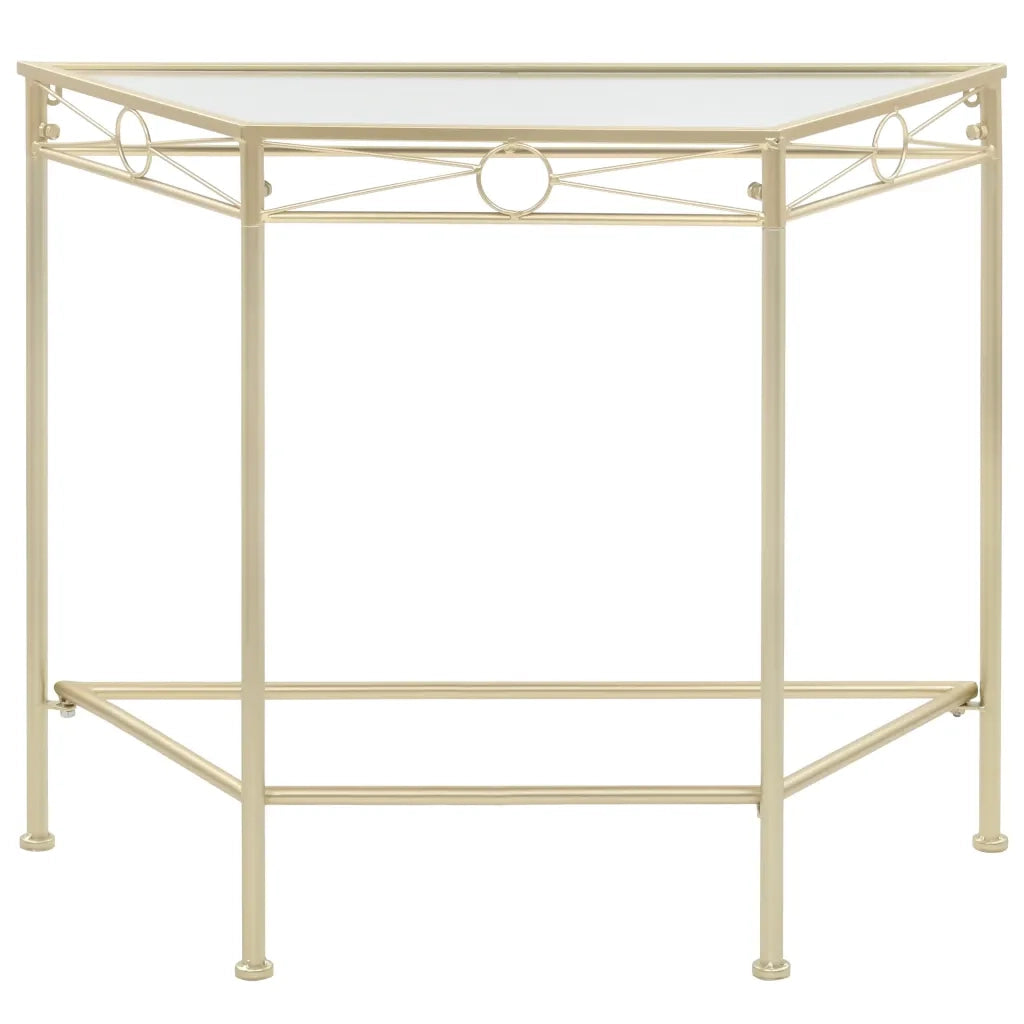 Tavolino | Tavolo laterale Vintage in Metallo 87x34x73 cm Oro