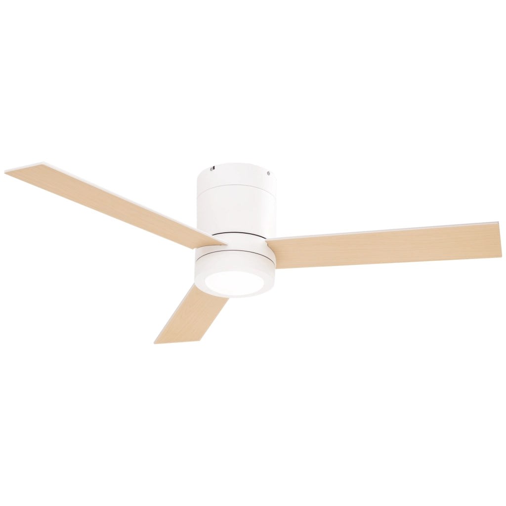 Ventilatore a Soffitto con Luce LED ¨C zephmum ¨C Bianco+Legno Naturale