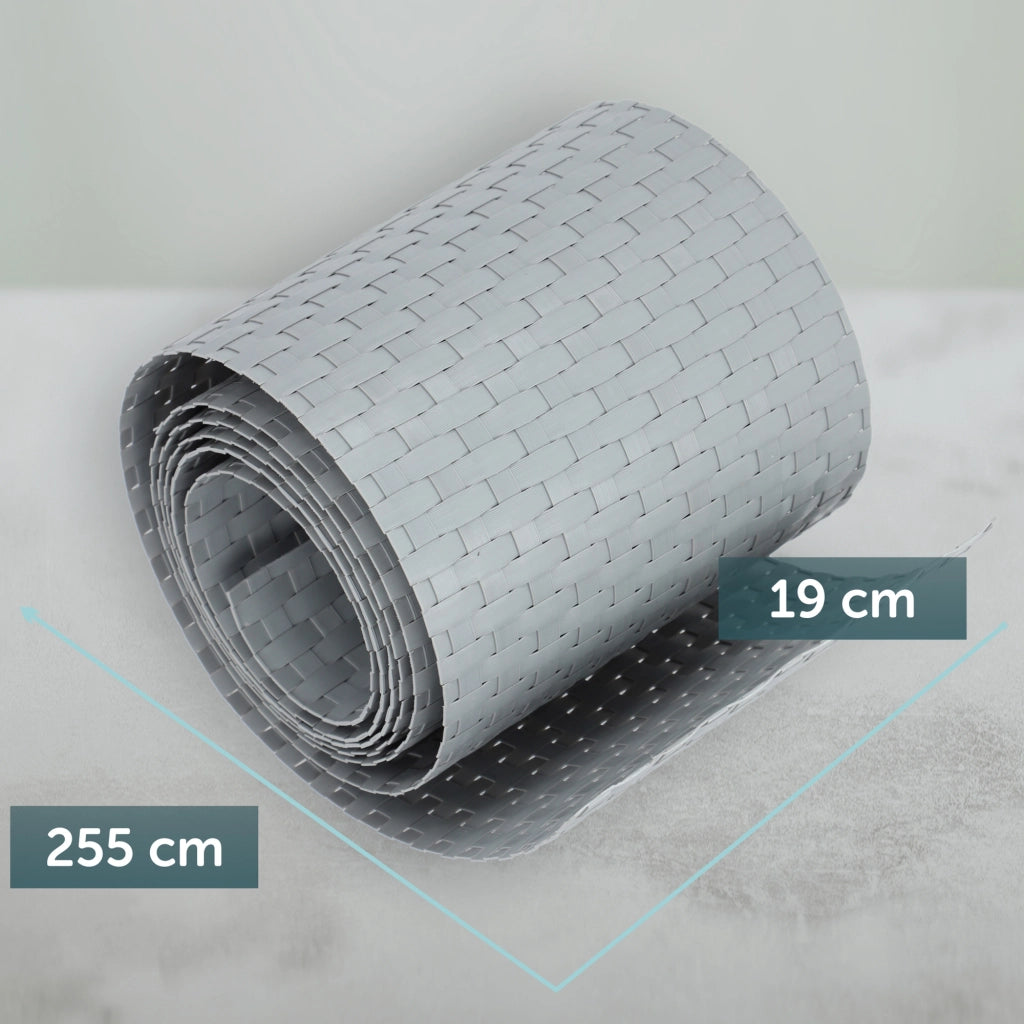 Nastro di recinzione grigio KADAX per pannelli di recinzione 19 cm 2,55 m Copertura per recinzione