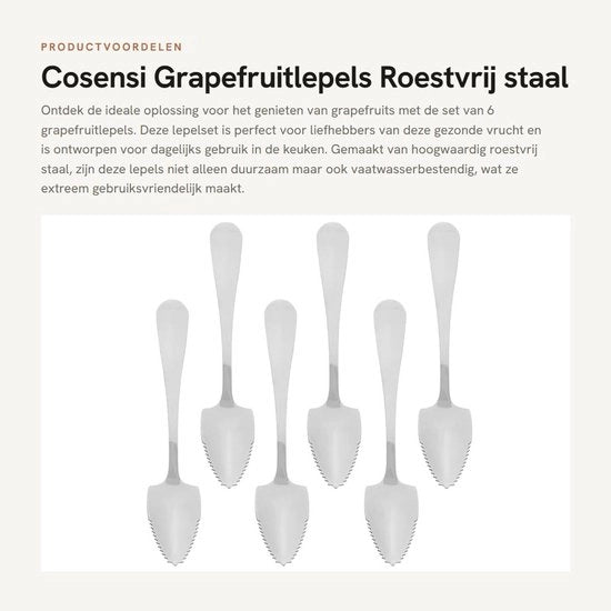 Lepels in Acciaio Inox 6 pezzi - Design Leggero - Manico Antiscivolo - Cucina
